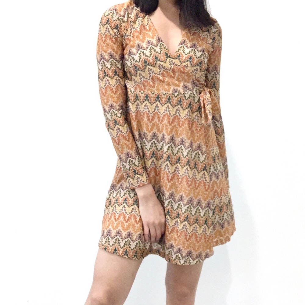 Long sleeve orange dress